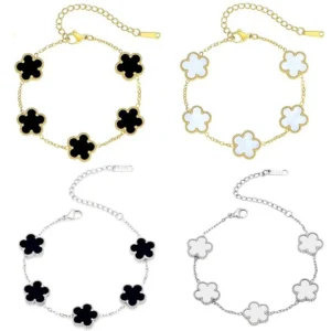 Pulsera de trébol de la suerte para mujer