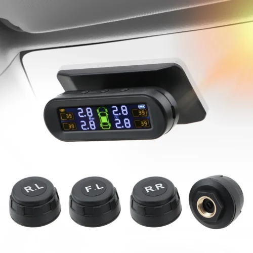 Monitor Solar TPMS de Presión de Neumáticos con 4 Sensores