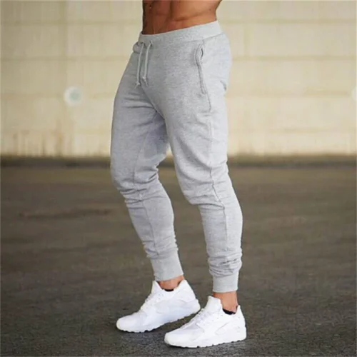 Pantalones de chándal ajustados para hombre, pantalón largo informal de entrenamiento - Image 5