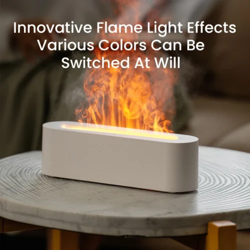 Difusor de aroma con efecto de llama realista RGB, humidificador ultrasónico para aromaterapia.