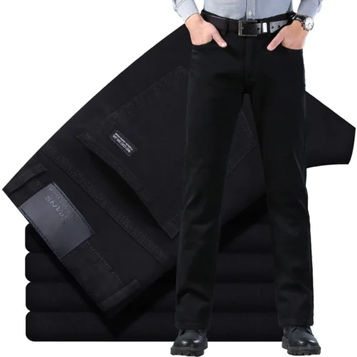 Jeans elásticos de algodón corte regular hombre