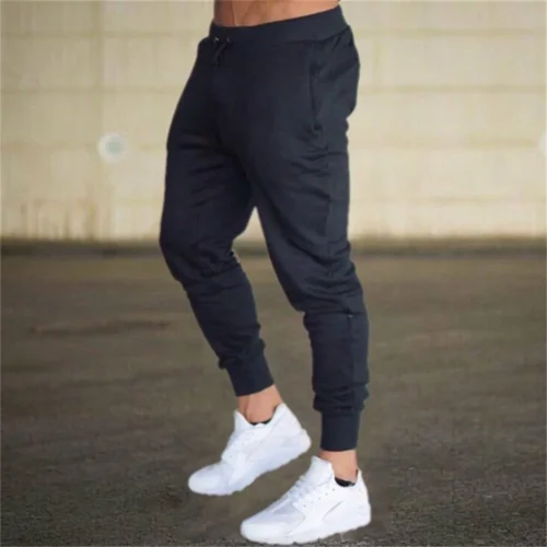 Pantalones de chándal ajustados para hombre, pantalón largo informal de entrenamiento - Image 3