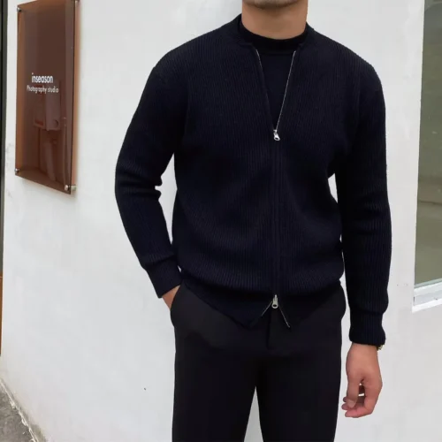 Cárdigan para hombre con cremallera - Image 2